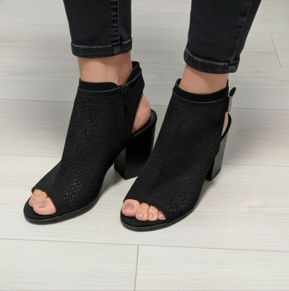 Revambed Cut Out Heels – Black, Size 7, excellent condition